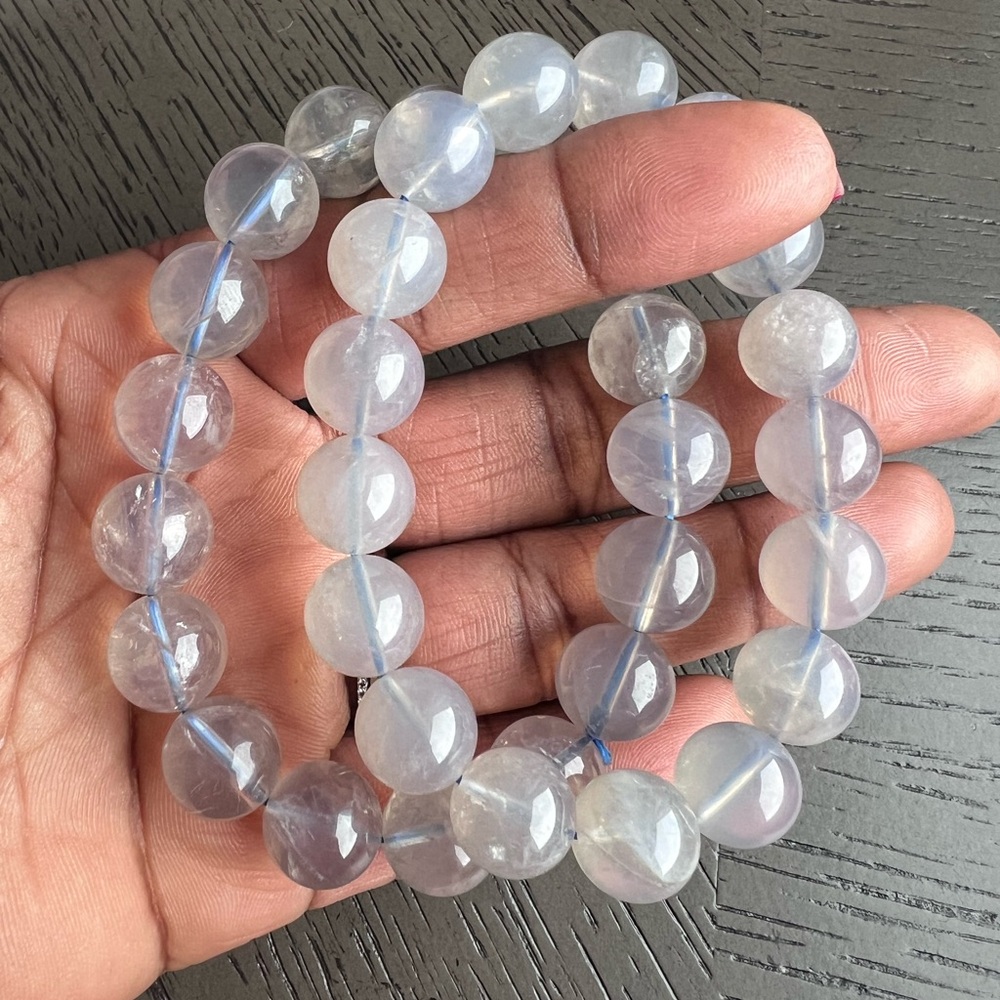 Blue rose quartz bracelet 13mm (one)